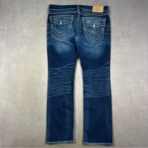 True Religion Medium-Dark Blue Bootcut Jeans with Contrast Stitching